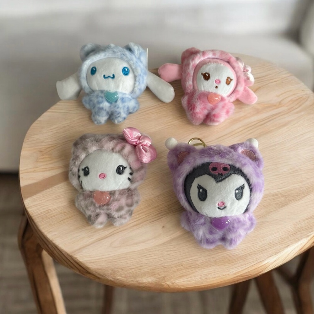 Adorable Plush multicolors with costume hooded keychain $13 each